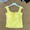 Camisola de Tirantes tipo Lazo de Ballet para Mujer, Ropa de Verano Exterior, Estilo Puro, Ajustada, Espalda Bonita, Top sin Mangas con Almohadilla en el Pecho