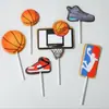 Decoración para Pastel Maestro del Slam Dunk de Baloncesto Adornos Zapatos de Baloncesto para Niños Aro de Baloncesto Tarjeta Plug-in para Pastel de Cumpleaños de Fútbol