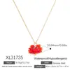 Collar DIY Producto Nuevo Transfronterizo Serie Océano Cangrejo Pequeño Colgante de Vidrio Lujo Accesible Nicho Color Oro 18K Cadena para Clavícula que Conserva el Color