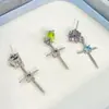 Nuevos Pendientes de Aro Huazi Originales Pequeños Multicolores para Mujer