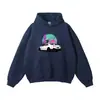 Moletom Casual Chinês Retro Americano 360g Algodão Moda Primavera e Outono Cor Lisa Estampada Solto e Confortável com Capuz