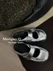 Sapatos de Salto Mary Jane Estilo Birkenstock para Mulheres, Moda Primavera Bolinhas Planos Camurça Estampa de Vaca Bico Fechado Slip-On Mules