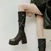Botas Largas Transpirables de Malla para Mujer 2025 Nuevo Nicho Remache Botas de Montar de Tubo Alto Adelgazantes Botas de Suela Gruesa para Aumentar la Altura