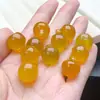Pingente Pequeno de Maçã de Ágata Branca Natural, Acessório DIY de Maçã de Calcedônia Amarela Gélida, Pingente Fruta da Paz, Pequeno Enfeite para Pendurar