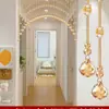 Cortina de Cuentas de Cristal, Cortina Divisoria con Forma de Calabaza, Cortina para Entrada de Sala de Estar y Pasillo, Cortina de Cristal para Puerta de Baño y Dormitorio, No Requiere Taladro