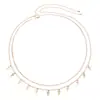 Joyería Transfronteriza Europea y Americana Cadena Corporal Sexy de Cruz con Borla Cadena Metálica Fina de Doble Capa Sencilla Versátil Cadena para Cintura para Mujeres