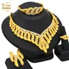 Joyería de Dubái chapada en oro de 24k traje de joyería nupcial collar pendientes Oriente Medio Dubái oro joyería de boda juego de cuatro piezas