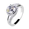 Anillo de Diamantes de Brazo de Torsión de Expresión de Amor de Venta Caliente Anillo de Diamantes Moussaint de 2 Quilates Brillando con Diamantes Pequeños Anillo de Bodas para el Dedo