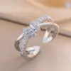 Anillo Exquisito Super Brillante de Circonita para Niñas, Lujo Accesible y Anillo de Apertura Ajustable de Gama Alta, Baño de Oro Real Simple