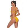 Traje de baño de dos piezas nuevo transfronterizo 2021 para mujer Amazon con cordones moda sexy espalda descubierta que realza el busto bikini europeo y americano