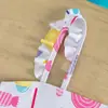 Traje de baño de dos piezas dividido transfronterizo 2025 Nuevo traje de baño para niñas Traje de baño infantil lindo pequeño y mediano
