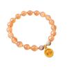Pulsera Ojo de Gato Naranja de Nuevo Estilo Chino para Mujer, Pulsera de Cuentas Rosadas Simple y Exquisita de Nicho, Pulsera de Vidrio Blanco, Joyería de Regalo para Mejor Amiga