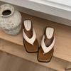 2025 Nueva Moda de Verano Versátiles Pantuflas Plateadas de Punta Cuadrada para Mujer para Usar Chanclas con Plataforma para Aumentar la Altura