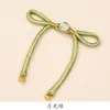 Botón de Cheongsam Tejido a Mano con Estilo Chino Tradicional, Enrollado de Hilo Dorado y Nudo de Lazo, Accesorio Decorativo para Hanfu Chino y Traje Tang