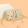 Bolsa Pequeña Estampada Transfronteriza para Mujer 2026 Nueva Retro Versátil de Hombro Cruzado Multicapa Ligera para Teléfono