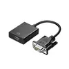 Conversor VGA para HDMI com Áudio e Fonte de Alimentação Vga para HDMI Conversão de Notebook Desktop Monitor TV