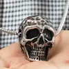 Collar de hombre estilo hip hop punk calavera de acero de titanio nuevo europeo y americano colgante de acero inoxidable Accesorios de moda Venta al por mayor