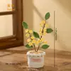 Planta en Maceta de Osmanthus Tejida a Mano Producto Terminado Flor de Simulación Planta en Maceta Crochet Tejido Flor de Hilo Que Nunca Se Marchita Decoración de Escritorio
