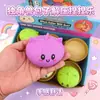 Cesta de Vaporización de Cara Sonriente Colorida Juguete Blandito de Bollo Grande Unicornio Bollo Juguete Estirable de Rebote Lento