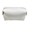 Bolsa de cosméticos de cuero impermeable, portátil, de mano, de PU, de color sólido, para viaje