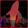 Escultura Grande de Baleia Oca Luminosa em Aço Inoxidável Feita Sob Medida para Exterior Shopping Hotel Escritório de Vendas Decoração de Fonte de Água Exibição