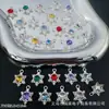 Floco de Neve de Natal Cristal Colorido Diamante Pequeno Pingente de Floco de Neve DIY Pulseira de Contas Colar Brinco Acessórios