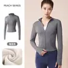Conjunto de Yoga Otoño e Invierno para Mujer, Terciopelo Plus, Cuello Alto, Cremallera, Chaqueta de Fitness, Adelgazante, Moldeador Corporal, Running, Fitness, Conjunto Deportivo