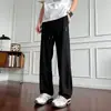 Pantalones finos de seda helada para hombre de verano, pantalones jogger transpirables de malla, pantalones largos casuales para hombre