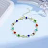 Nova Pulseira de Coração Colorida Estilo Ins Europeu e Americano Transfronteiriça Liga de Zinco com Coração de Personalidade Temperamento Pulseira de Celebridade da Internet