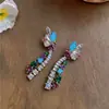 Collar Colgante de Zirconia Super Brillante Forma de Gota de Agua, Pendientes Minimalistas de Moda de Lujo Ligero, Conjunto de Joyería de Nicho con Diseño Único