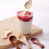 Colher de madeira infantil estilo japonês, anti-queimadura, isolada, colher pequena de madeira maciça, colher para comida de bebê de jardim de infância, colherzinha de madeira para sorvete