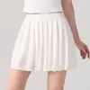 Nueva minifalda adelgazante de cintura alta, efecto dos piezas, anti-exposición, para mujer, versátil falda corta deportiva, falda transpirable para Pilates y tenis