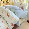 Nuevo juego de ropa de cama de algodón modelo 2026 para dormitorios universitarios, sábana y funda de edredón de algodón puro para cama individual en dormitorio