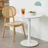 Mesa Redonda Pequena na Cor Creme para Uso Doméstico, Adequada para Apartamentos Pequenos, Mesa de Varanda, Mesa Redonda Minimalista Moderna, Mesa para Confeitaria, Cadeira de Madeira Maciça