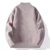 Recomendação de Item Quente Moda Tendência Cardigan de Tricô com Gola Alta Espessa Suéter de Tricô. Peça de Tricô para Homens