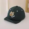 Chapéu de Aba Macia para Bebês e Crianças Pequenas, Estilo Fino de Primavera, Bordado de Animal Fofo, Boné de Beisebol de Algodão com Proteção Solar para Crianças