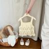 Colete de Tricô para Bebê Menina Primavera e Outono Estilo Coreano Doce Colete Suspensório Moda Infantil para Bebês e Crianças Pequenas