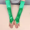 Guantes Largos de Satén sin Dedos para Mascarada de Halloween, Mangas para Vestido de Novia Wai Ni Jun para Mujer