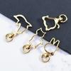 Chaveiro de metal animal fivela pendurada acessórios de joalheria boneca cachorro fivela liga de zinco gancho dourado fivela de suspensão de hardware