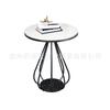 Mesa auxiliar de sofá de estilo nórdico, ligera, de lujo, creativa, para sala de estar, mesa de esquina con placa de roca, sencilla, moderna, nueva, redonda, para dormitorio, mesa de centro