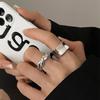 Anillo Cuadrado Geométrico para Mujer, Estilo Nuevo Retro, Anillo Abierto de Reja Hueca, Anillo Simple de Dedo Índice Hip-Hop a la Moda, Moderno