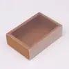 Té de Flores Cajón de Papel Kraft Tirador Caja de Regalo Transparente Plegable Empaque Exterior Universal Papel de Regalo Compañero Caja Vacía Cuadrada Pequeña