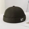 Sombrero de Melón Bordado de Nueva York para Primavera y Verano Unisex Versátil Moderno de Copa Redonda sin Visera Estilo Coreano Informal Sombrero para el Sol