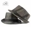 Chapéus Britânicos Retrô Xadrez de Outono e Inverno Novo Estilo para Homens, Chapéus de Lã Estilo Cavalheiro para Meia-Idade e Idosos, Chapéus Jazz Atacado