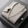 Nuevo suéter de lana para hombre transfronterizo, cárdigan de cuello en V, suéter de lana de punto liso como capa base, abrigo de lana de negocios, moderno