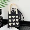 Bolsa de Mano de Punto de Primavera 2025 Bolsa para Teléfono Móvil Amor de Niña Bolsa Cuadrada Pequeña de Punto de Lana Bolso Cruzado Bolso Texturizado