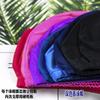 Gorro de natación al por mayor, para adultos, hombres y mujeres, color negro sólido, gorro de natación de tela, logotipo imprimible directo de fábrica