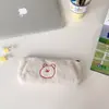 Bolsa de Papelaria de Pelúcia Ursinho Cereja Estilo Ins Grande Capacidade Armazenamento Bolsa de Maquiagem Estudante Portátil Bolsa de Lápis