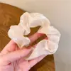 Scrunchie de Gasa de Color Sólido Simple y Elegante Malla para Cola de Caballo Cuerda para el Cabello Banda Elástica Accesorio para el Cabello