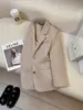 Blazer Beige Gris Impresionante Transfronterizo Europeo y Americano de Amazon para Mujer, Moda Versátil de Estilo Británico de Alta Gama